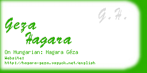 geza hagara business card